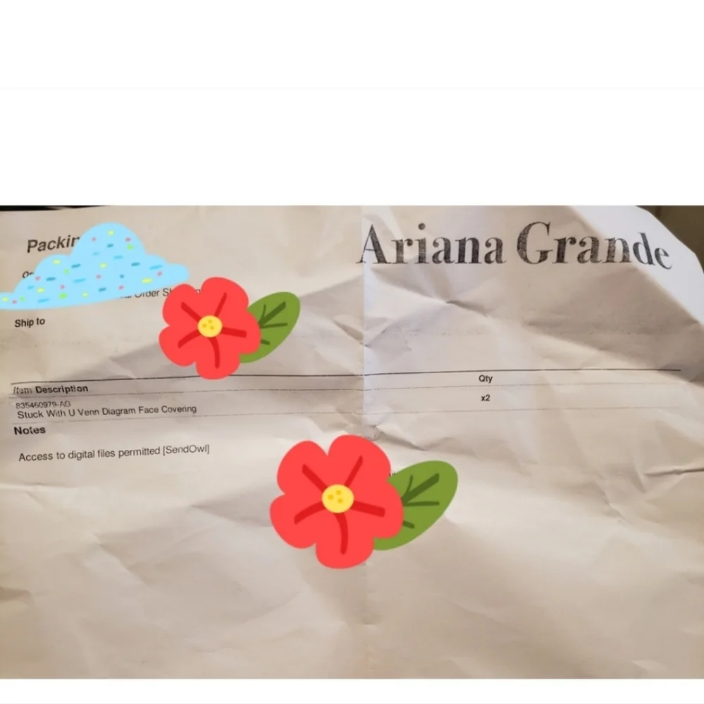 Ariana Grande Stuck with U Face Mask